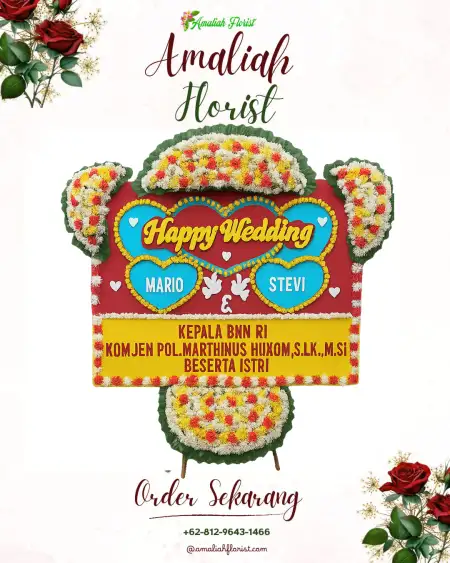 Papan Bunga Pernikahan Gedung Harta